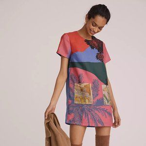 Anthro Geisha Designs Tropical Shift Mini Dress XS
